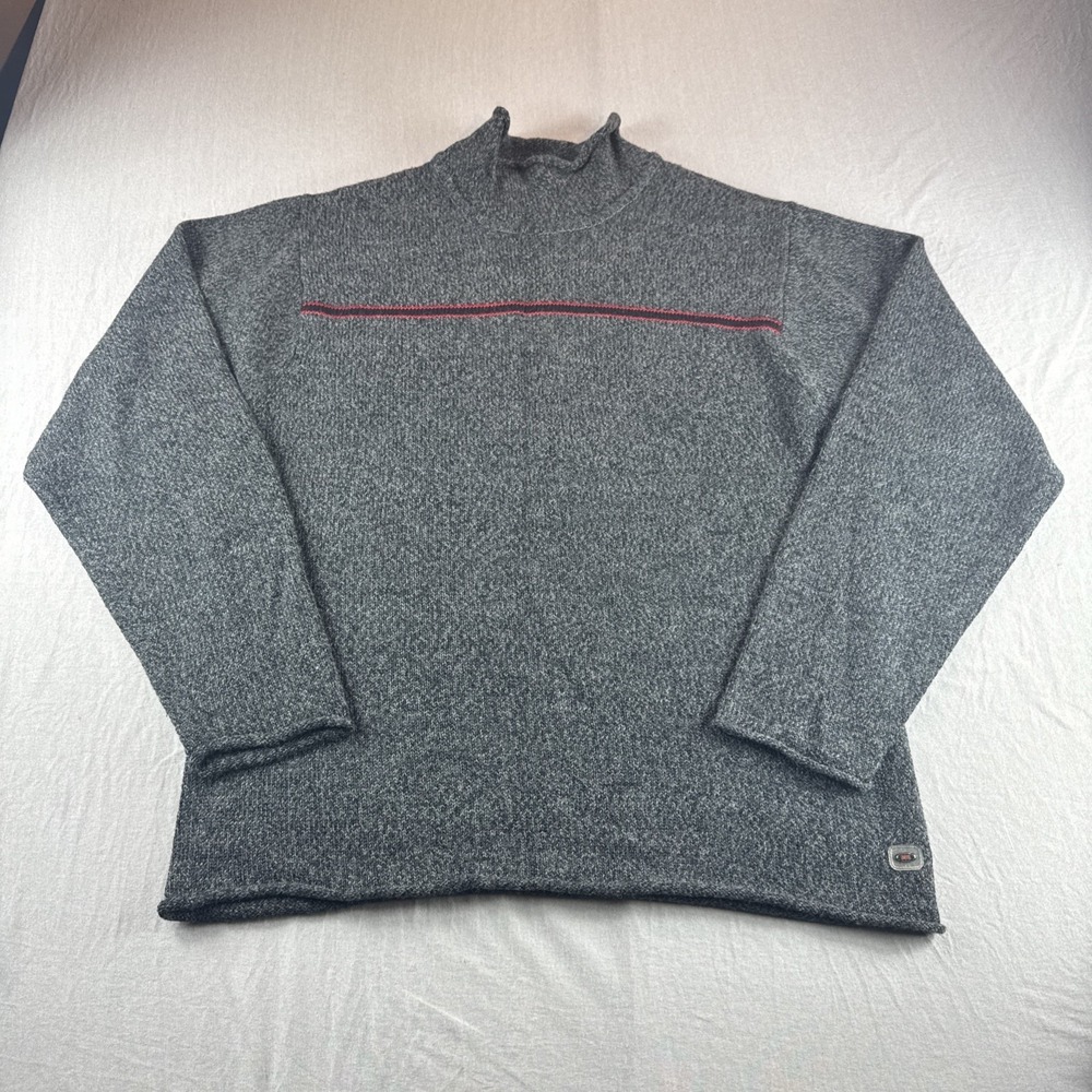 Vintage Plugg Sweater Men XL Gray Turtleneck Long Sleeve Sweatshirt 90s Y2K Wool
